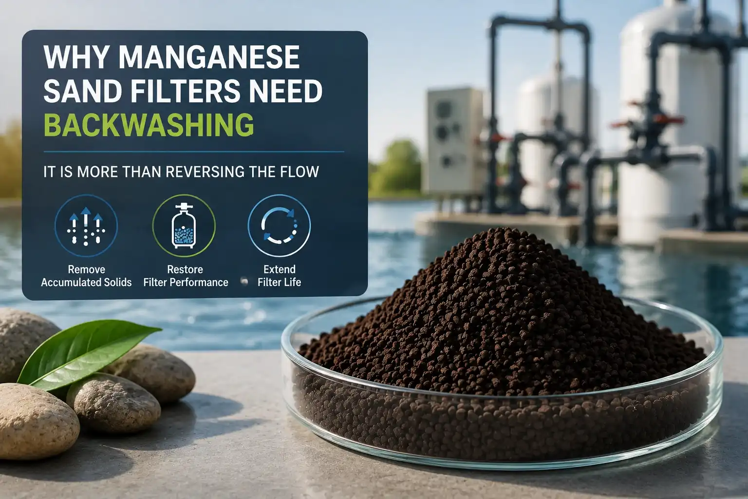 Tại sao bộ lọc cát mangan cần rửa ngược: Nó còn hơn cả việc đảo ngược dòng chảy